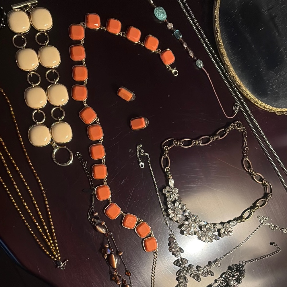 Vintage Talbots Orange Jewelry Set